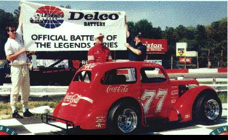 Timothy Peters with his early No. 77 race car